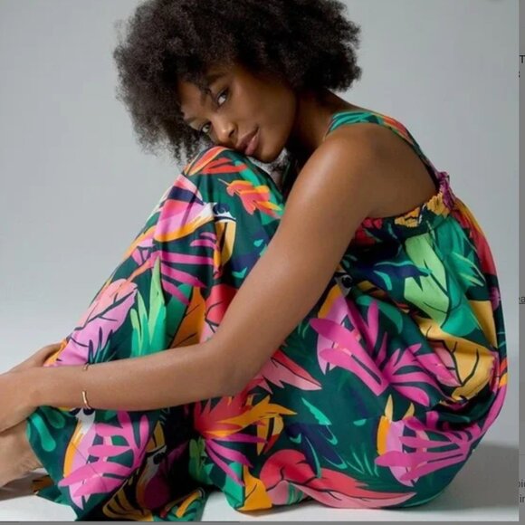 Soma Cotton Tank Maxi Bra Dress in Toucan Touch This Green | Sz XS - Picture 4 of 10